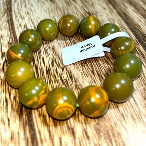 Chunky Alashan Agate Healing Crystal Stretch Bracelet 15mm